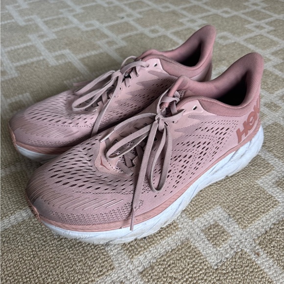 HOKA Clifton 7 Running Shoes Pink Mesh Cushioned Trainer Size 11 - Picture 12 of 12
